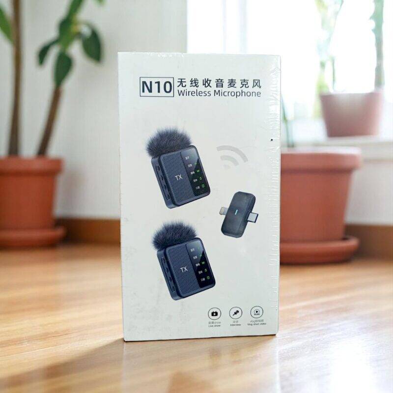 N10 Professional Wireless Dual Microphone for Android & iPhone | Noise Reduction | Mini Lapel Mic